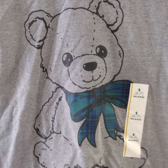 Cat and Jack girls short sleeve oversized t-shirt bear size 6/7 years - Picture 2 of 7